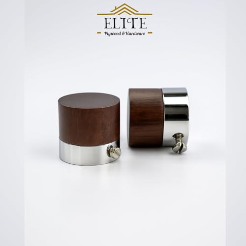 Image of Urban Elite Premium Wooden Curtain End Cap - Elegant Decorative Rod Finial for Window Drapes, Smooth Finish, Durable & Stylish, Perfect for Home & Office Decor (Round, Wooden, Medium)