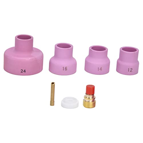 Collet Body Consumables Kit, WP 9 20 25 Welding Accessories TIG Gas Lens Kit 12 14 16, 24 Ceramic Mouth Ceramic Nozzle Stubby Gas Lens for TIG Welding