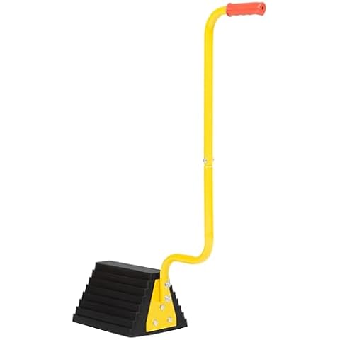 Vergo Industrial Wheel Chock with Handle - Heavy Duty Premium Molded Rubber Wheel Chock for Car, Truck, Trailer, RV, Camper or Large Equipment - Max Weight Capacity 20 Tons / 40,000 lbs. Cover
