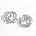 Silver Chunky Statement Earrings for Women Trendy Vintage Large Geometric Spiral Dangle Earrings Unique Big Swirl Earrings Fashion Birthday Jewelry(Silver)