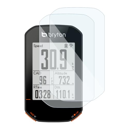 KARYLAX (Pack x2 - Protector de pantalla de cristal flexible, dureza 9H, antiarañazos, protector de pantalla compatible con Garmin Computadora de bicicleta Edge Explore 2 (3 pulgadas)