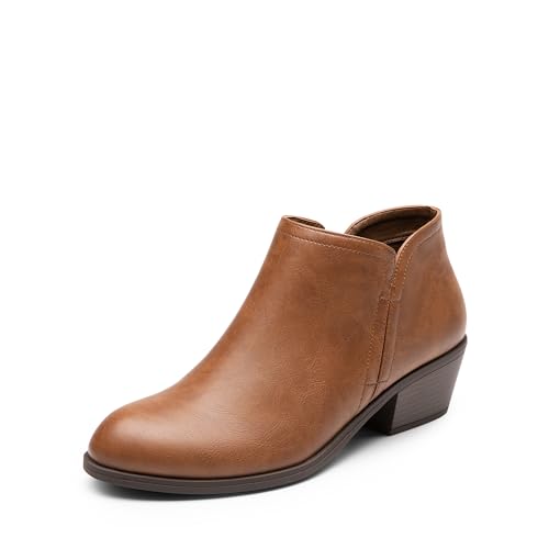 DREAM PAIRS Women's Ankle Boots Low Chunky Heel Comfortable Short Fall Booties Shoes