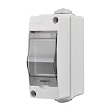 Aufputz Verteilerkasten Hutschiene 1 Reihig 2 Module 120 x 54 x 90 mm IP65 Wasserdicht Verteilerschrank Aufputz Sicherungskasten für Elektrik, Kommunikation