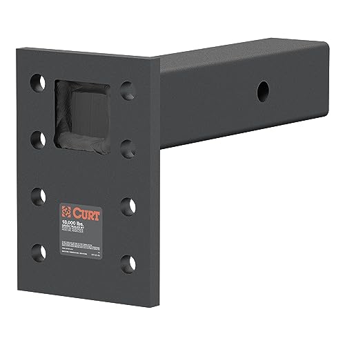 CURT 48329 Adjustable Pintle Mount for 2-1/2-Inch Hitch Receiver, 18,000 lbs, 6-1/2-Inch Drop, 8-Inch Length