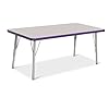 Jonti-Craft Berries 6403JCE004 Rectangle Activity Table, E-Height (15"-24" Adjustable Height), 24" x 48", Gray/Purple/Gray #3
