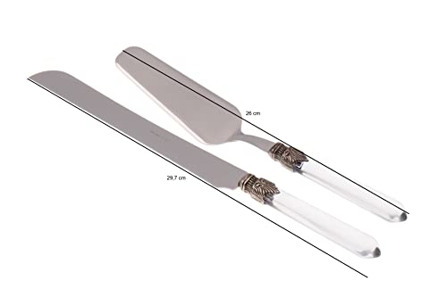 Rivadossi Venezia Trasparente - Set di Pala e Coltello per Torta, 2 Pezzi - 100% Made in Italy, Artigianalità e Design - Acciaio Inox 18/10 - immagine 3