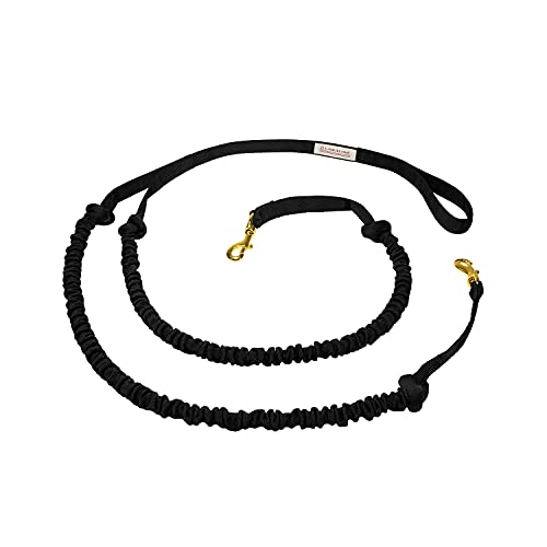 LASALINE Doppel Zugleine für Zughundesport Canicross Scooter Bikejöring Skijöring Dogtrekking in Schwarz Cover