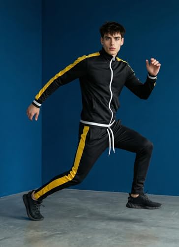 Image of SCREENSHOT-TRACK JACKET Mens Urban Hip Hop Premium Track Jacket - Slim Fit Side Taping Sportswear Urbanwear Streetwear Top