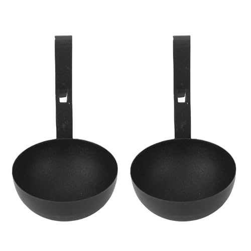 Egg Poacher Stainless Steel Nonstick Easy to Clean Poached Egg Cooker Maker Perfect for Breakfast Brunch Kitchen Tool 2Pcs Black