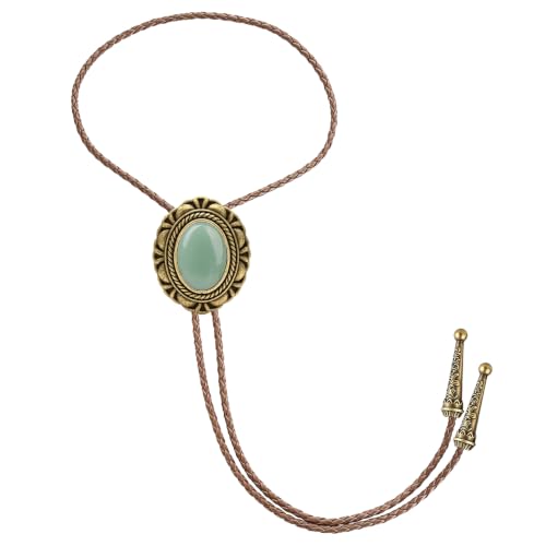 Image of GelConnie Native American Bolo Tie Rodeo Cowboy Leather Necktie Western Necklace Costume Accessories for Men,Women