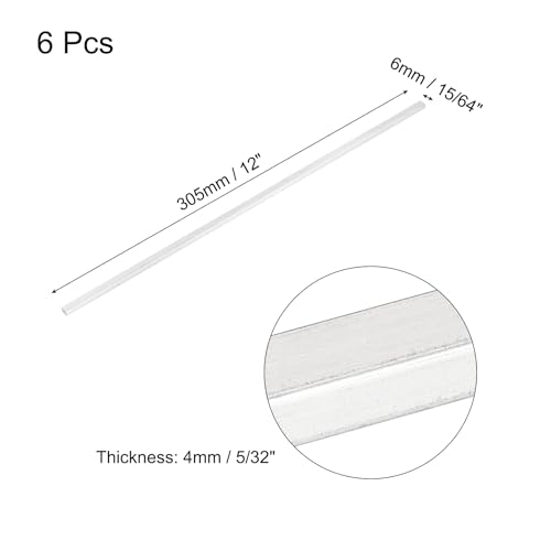 Image of MECCANIXITY 6 Pcs Square Aluminum Flat Bar, 5 /32 inch (4mm) Thick x 15 /64 inch (6mm) Width x 12 inch (305mm) Long 6061 Aluminum Flat Plate Solid New Mill Stock Silver for Industrial Building