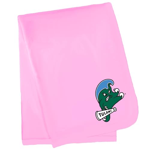 Future Tailgater Collegiate Licensed Baby Receiving Blanket (Pink, Tulane Green Wave)