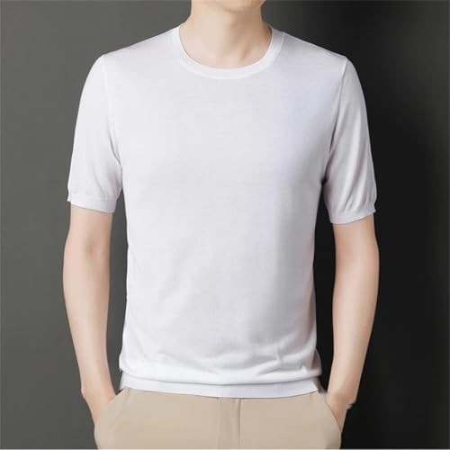 T-shirt tricot en soie glacée pour homme : l'élégance d'un haut d'été haut de gamme noir