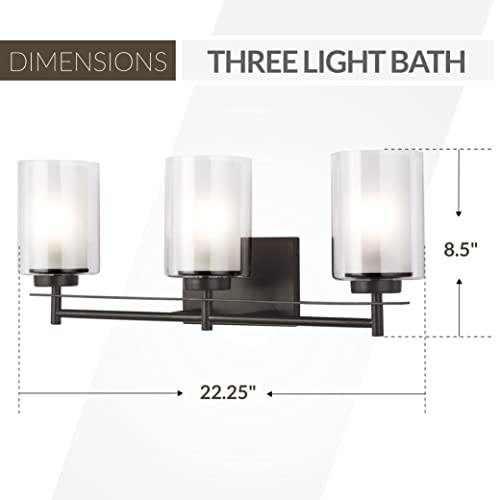 Image of Generation Lighting 4437303-710 Elmwood Park Three - Light Wall /Bath Vanity Style Fixture, Bronze, 1-Light, cETL Listed, Safety Rated for Wet Locations - Vanity Fixture
