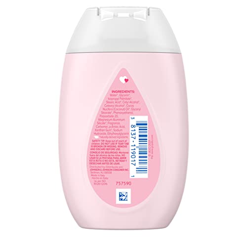 Johnson's Moisturizing Mild Pink Baby Lotion With Coconut Oil For Delicate Baby Skin, Paraben-, Phthalate- & Dye-Free, Hypoallergenic & Dermatologist-Tested, Baby Skin Care, 3.4 Fl. Oz #TOP7