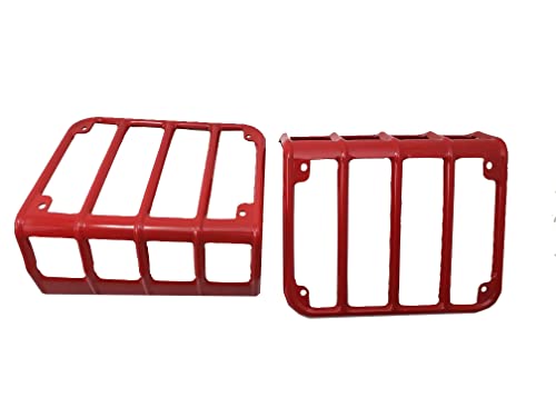 Tail Light Guards, Pair, for JK, Stainless Steel, Red Powder Coated