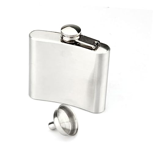 WEKADRIN 5oz Frasco De Vino De Acero Inoxidable De Petaca Para Whisky Vodka y Licor Con Mini Embudo Para Hombre