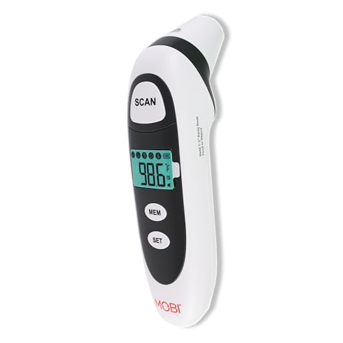 Mobi Dualscan Prime Ear & Forehead Thermometer with Food & Bottle Readings, Ear Thermometer, Forehead Thermometer, Fever Thermometer, Object Thermometer, Baby Food Thermometer, Hsa Eligible/Approved