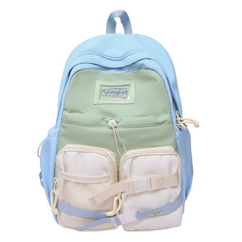 Bright Colored Travel Backpack, Light Casual Daypacks (Blue/Green)
