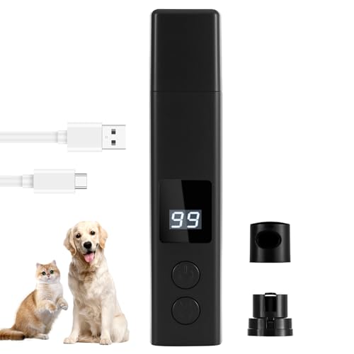 Image of CLIPOP Dog Nail Grinder-Professional 4-Speed Electric USB Rechargeable Pet Nail Trimmer with LED Lights, Quiet /Low Vibration, Painless Paws Grooming & Smoothing for Small to Large Dogs /Cats (Black)