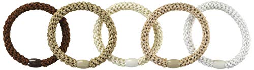 L. Erickson Grab & Go Ponytail Holders, Light Gold Metallic, Set Of Fifteen - Exceptionally Secure With Gentle Hold #TOP19