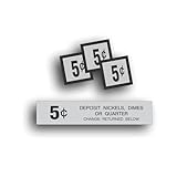 Restoration Decal Sticker for Vending Machine Coin Change Slot 5 Cent Compatible with Pepsi Coke Choice Vend CVC Soda Pop Soft Drink 1x5 inch +3 Sq 1.25'