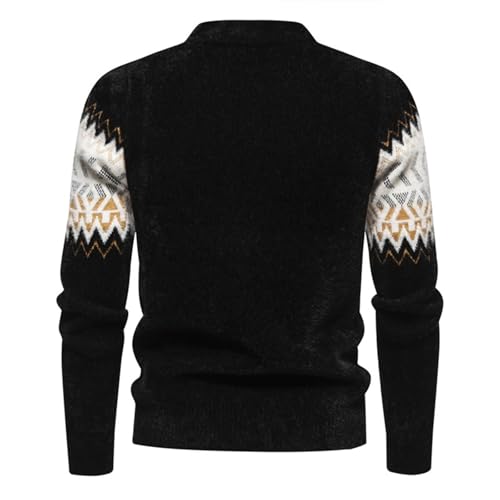 Mens Pullover Sweater Lightweight Casual Patchwork Knit Sweater Slim Fit Crewneck Business Work Casual Jumper Tops3