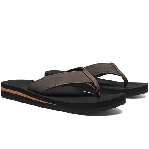 Men's Flip Flops with Arch Support Athletic Thong Sandals Coffee Black 9 by proutdor - Used condition - Image 6