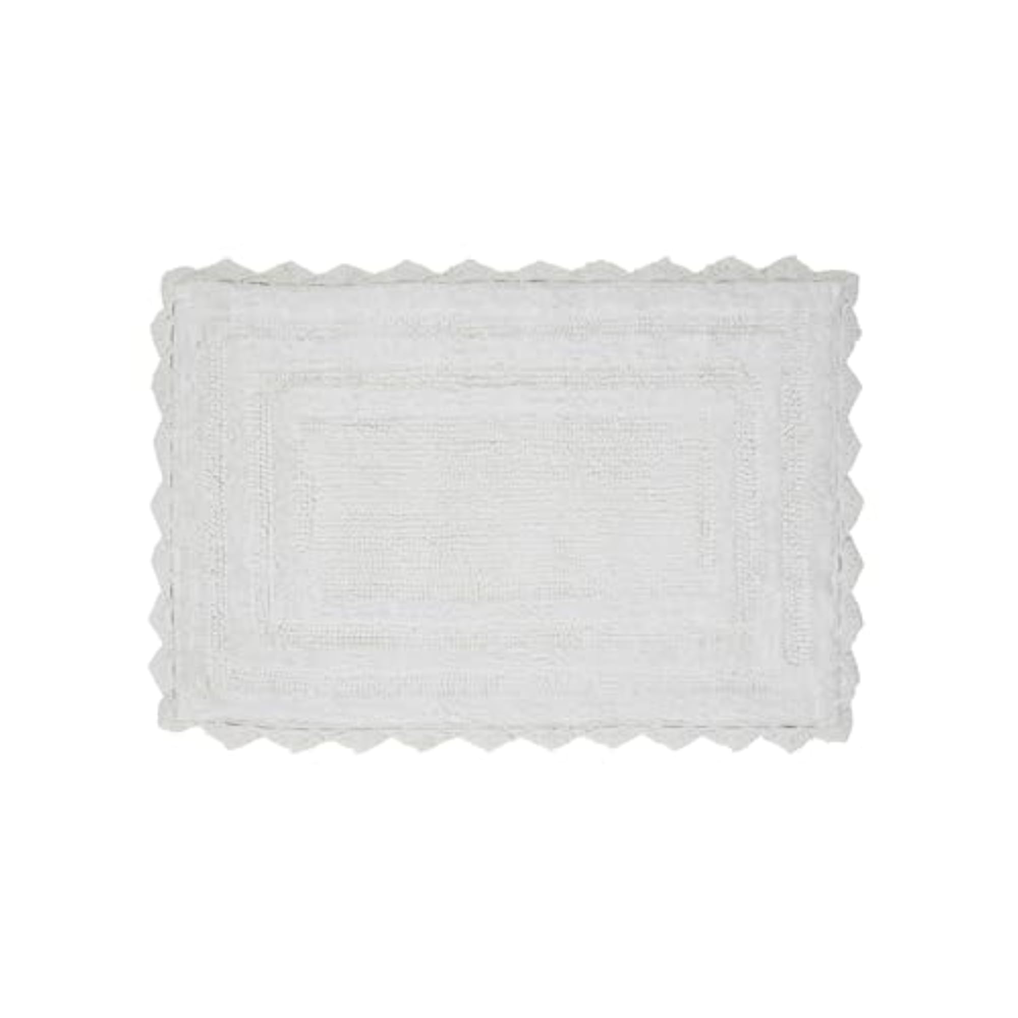 Lilly Crochet Collection 100% Cotton Bath Rug, Rectangle White