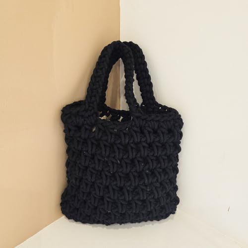 Image of Naimo Straw Beach Bag Woven Rattan Shoulder Bag Fishing Net Handbag Cotton Rope Tote Summer Crochet Hobo Bag