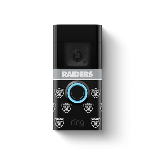 Image of All-New Limited Edition, Official NFL Faceplate for Ring Doorbells - Video Doorbell 3, Video Doorbell 3 Plus, Video Doorbell 4, Battery Doorbell Plus, and Battery Doorbell Pro | Las Vegas Raiders