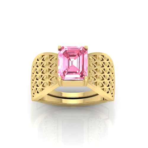Bague saphir rose naturel 10 carats mixte en plaqué or AAA++