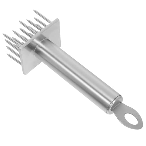 Lurrose Batticarne in Acciaio Inossidabile Aghi con Manico Ergonomico Inteneritore per Carne di Manzo e Pollame Strumento Leggero e Preciso per Ammorbidire e Marinare per Barbecue e