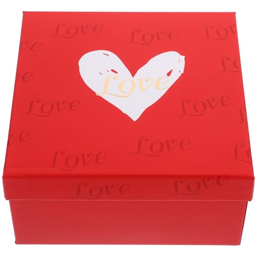 UPKOCH Caja Regalo Roja con Tapa para San Valentín Boda y Cumpleaños Contenedor Floral para Dulces Chocolates y Detalles Románticos Almacenamiento Versátil y Presentación Elegante