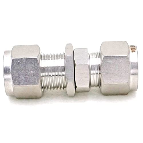 Fit Tube O/D 12mm Bulkhead 304 Stainless Steel Ferrule Pneumatic Air Compression Fitting