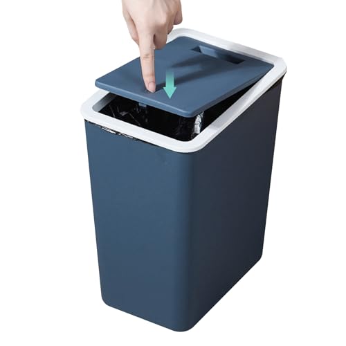 Poubelle de salle de bain avec couvercle pression et format étroit pour tri