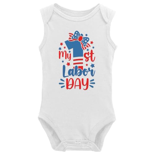 My First Labor Day Baby Cotton Bodysuits
