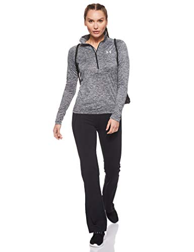 Under Armour Women's Tech Twist ½ Zip Long Sleeve Pullover , Black (001)/Metallic Silver , Small
