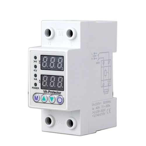 Voltmètre ampèremètre rail DIN et relais de tension réglable 220V protection