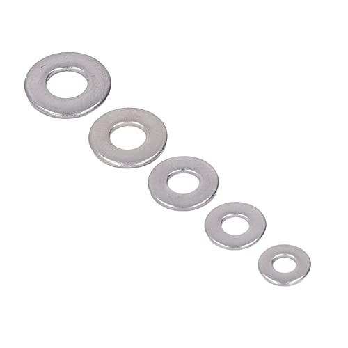 Kit de arruela plana, aço inoxidável 250 peças conjunto de arruelas anticorrosivas sem rebarbas para
