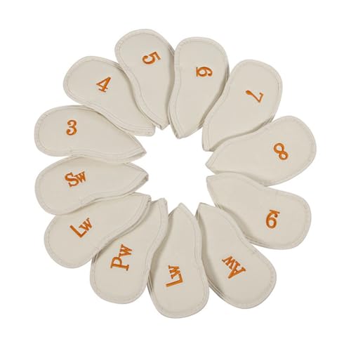 Grannerton フックとループアイアンカバークラブキャップカバー刺繍ゴルフアイアンカバークラブ保護カバー、C