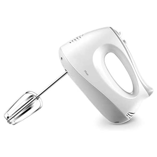 AYDQC Huevo eléctrico de Mano Antigua, batidora mezcladora de Mano batidor for Hornear batidones eléctricos for la Cocina con ajustes de 5 velocidades-Blanco fengong (Color : White)