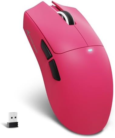 Attack Shark X11SE Ultra-Light Wireless Gaming Mouse, Tri-Mode-2.4G/USB-C Wired/BT, PixArt PAW3311 Gaming Sensor, 22KDPI, 5 Programmable Buttons for Laptop, PC, Mac Gamer (Berry Red)