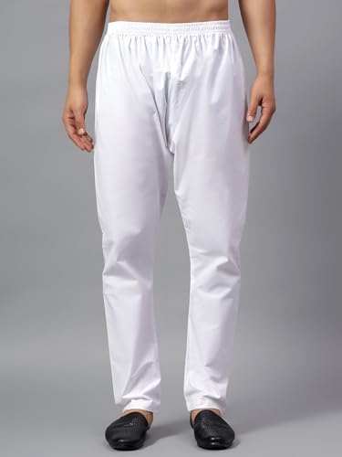 Image of LATEST CHIKAN Men's Cotton Blend Regular Solid Kurta Pyjama Set - Casual Ethnic Set