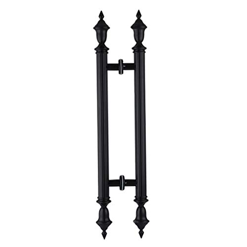 Poignée de porte rétro en acier inoxydable noir mat pour verre et bois