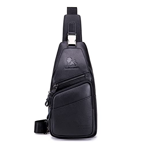 Bolso cruzado de cuero auténtico para hombre y mochila de viaje