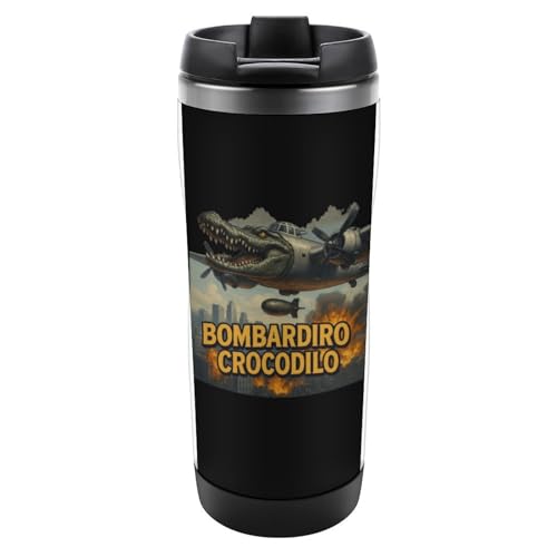 ボンバルディーノ クロコディロ イタリアンブレインロット 水筒 子供用 グッズ マグボトル 380ml 直飲み 魔法瓶 男の子 女の子 ステンレス 保温保冷 おしゃれ アニメ 学生用 アウトドア スポーツ 通園 通学 プレゼント