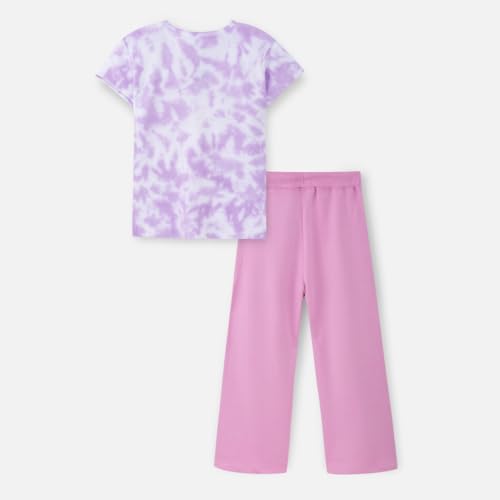 Image of Nap Chief Girls Cotton Official Cartoon Characters and Printed Co ord Set, Tshirt & Flared Pant Set for Casual Wear