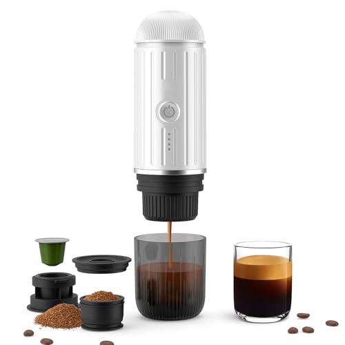 Macchina Espresso Portatile Elettrico Ricaricabile 12V Riscaldamento On-Click Macchina Caffettiera...