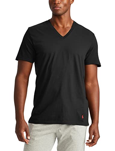 POLO RALPH LAUREN Men's Classic Fit Cotton V-Neck Undershirt 3-Pack, Polo Black/Red-3 Pack, 1X Big2